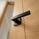 Manilla Dagda de acero inoxidable con Roseta cuadrada acabado negro para puertas