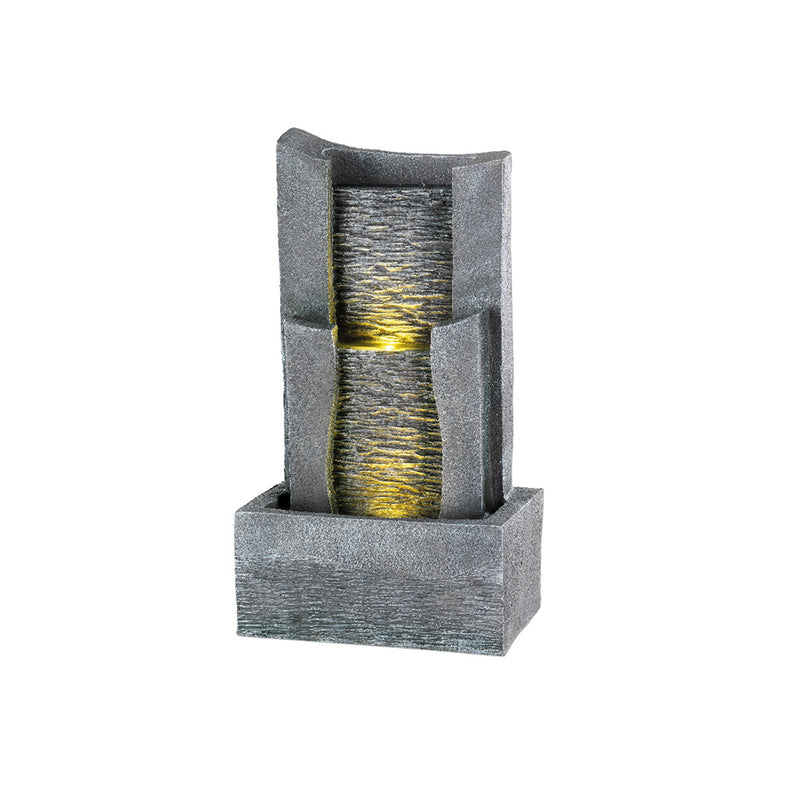 Two-tier outdoor LED fountain