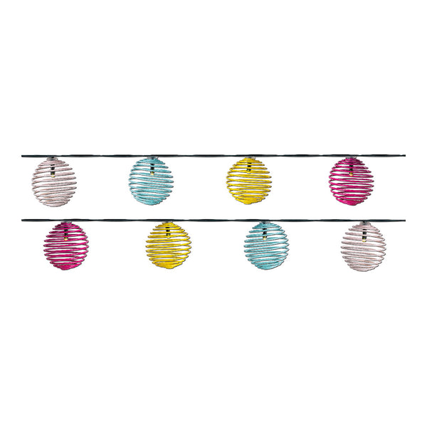 Solar Garland Colourful 10 LEDs With Metal Cable Outdoor 4.7M