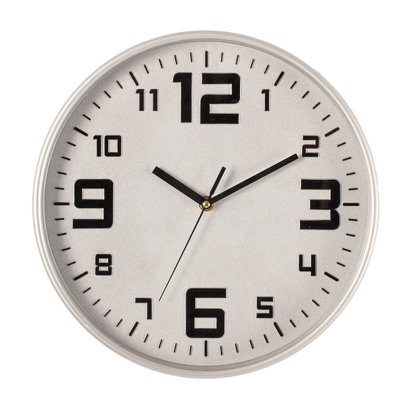 Silver Color Clock Ø30Cm