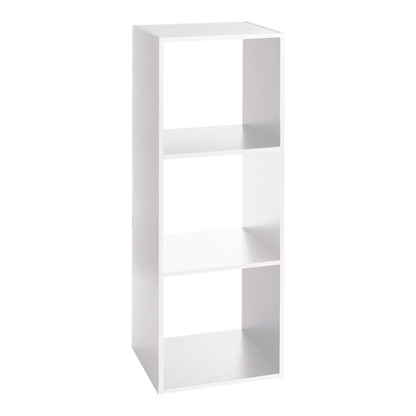 White Wooden Shelving Unit For 3 Organizing Boxes 100.5x34.4x32cm Astigarraga