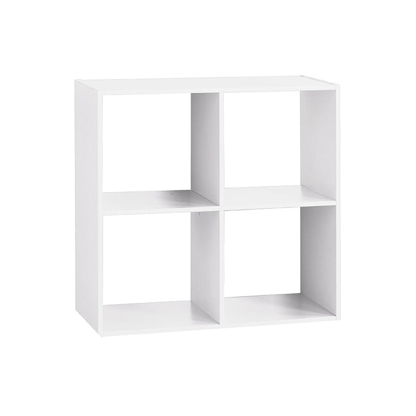 White Wooden Shelving Unit For 4 Organizing Boxes 67.6x32x67.6cm Astigarraga