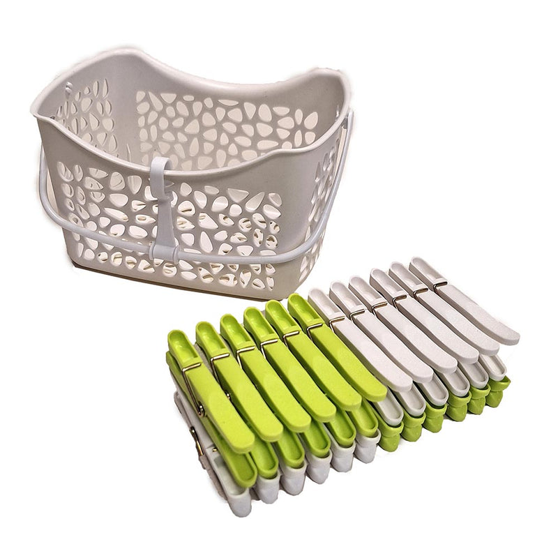 Rigid Basket With 24 Clips 22X13X12Cm