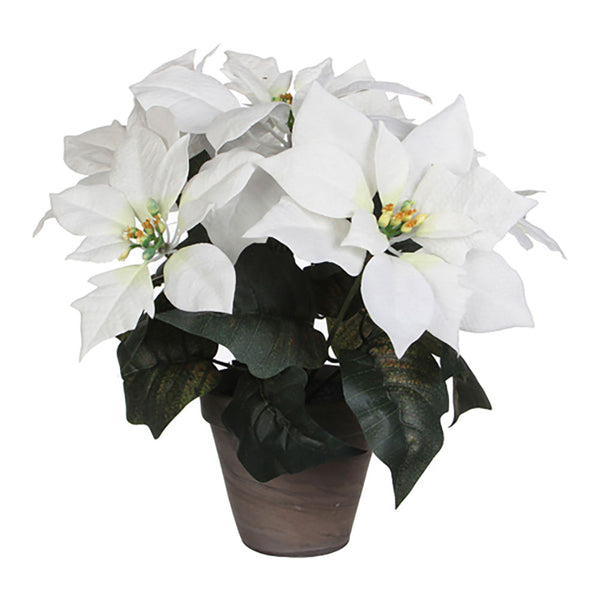 White Easter Artificial Plant-Poinsettia 27X35Cm