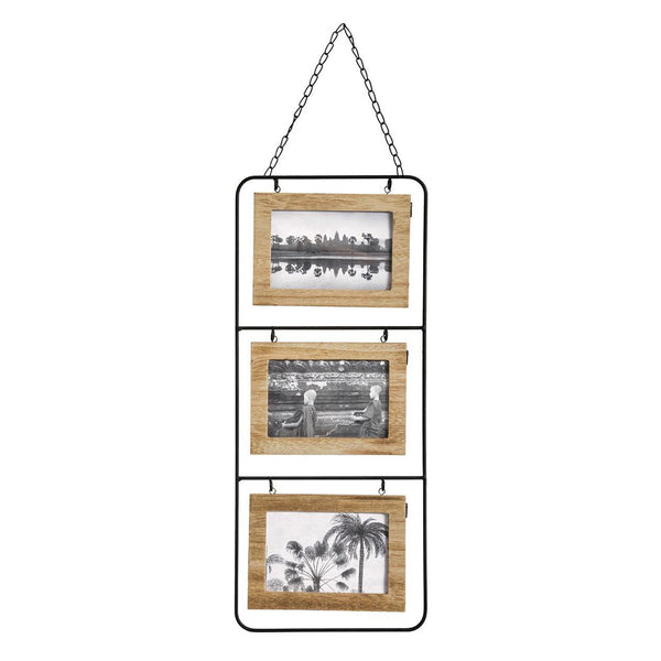 Wooden Photo Frame for 3 Photos 52x22cm