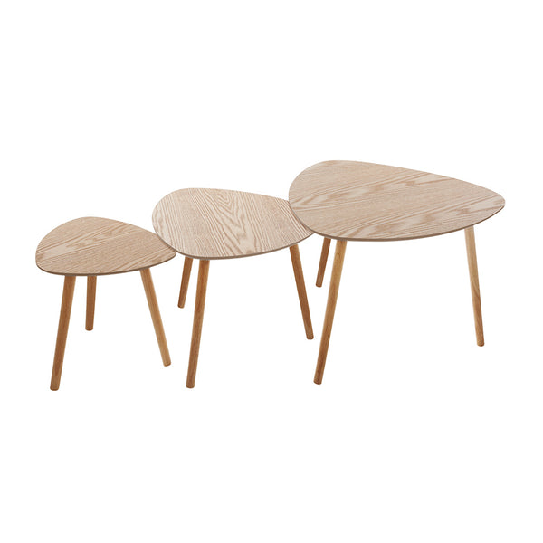 Set of wooden coffee tables, model Mileo