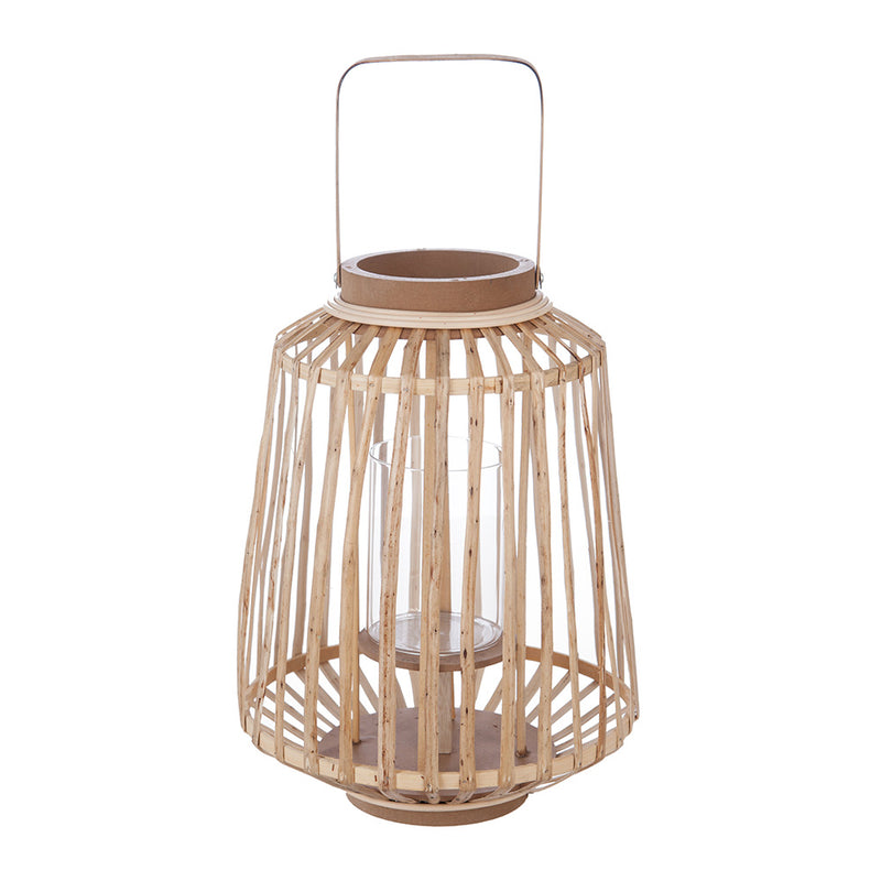 Candle Holder With Handle And Rattan Body 35x25cm