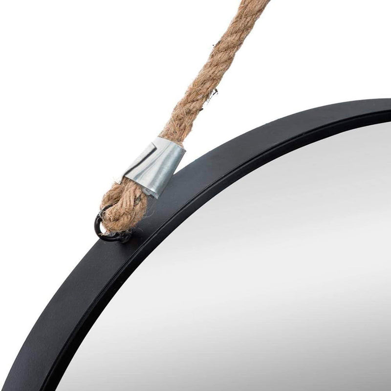 Round Metal Mirror With Rope Ø38Cm