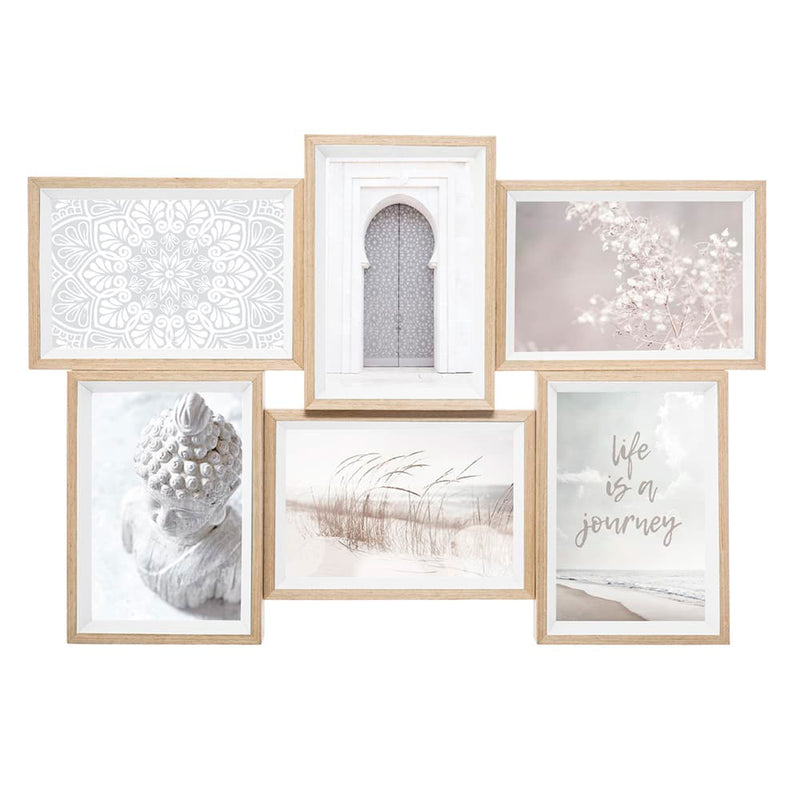 Set of 6 Photo Frames 'Mille-Mille' Collection Assorted Colors 45x31x3cm