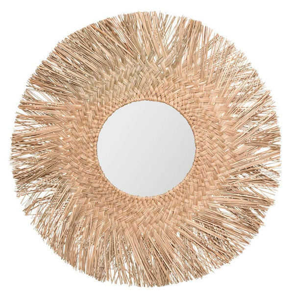 Natural Reed Mirror Ø80Cm (Mirror Ø30Cm) 'Jungly' Collection