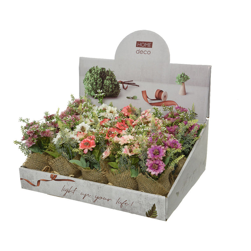 Mini Artificial Plant With Burlap Ø7X17Cm Assorted Models Colors / Assorted Models