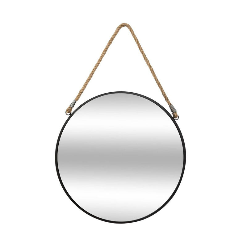 Round Metal Mirror With Rope Ø55Cm