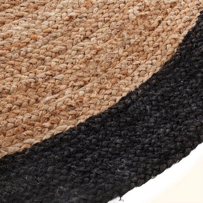 Black Burlap Rug Ø120Cm Atmosphera