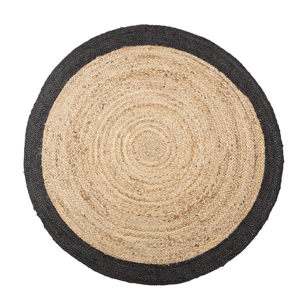 Black Burlap Rug Ø120Cm Atmosphera