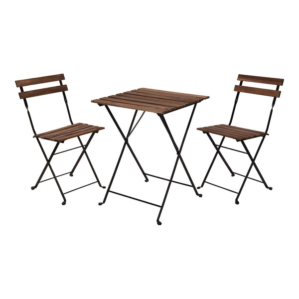 Garden Set Table and Two Chairs Acacia Wood