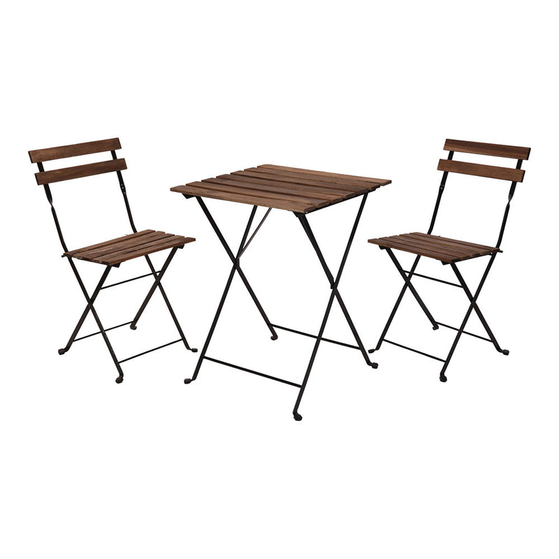 Garden Set Table and Two Chairs Acacia Wood