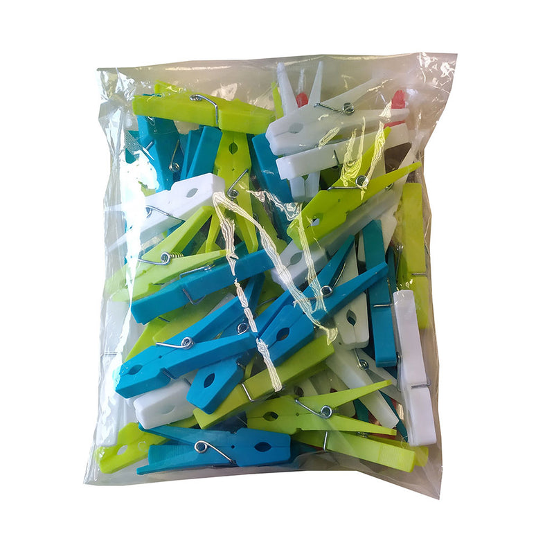 Bag of 50 Plastic Clips 75mm Solaris Various Colors