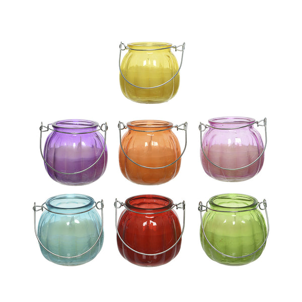 Citronella Candle With Glass Container Ø8x8cm Assorted Colors