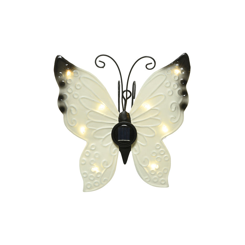 Metal Solar Light In The Shape Of A Butterfly 17.8x6x4cm Assorted Colors