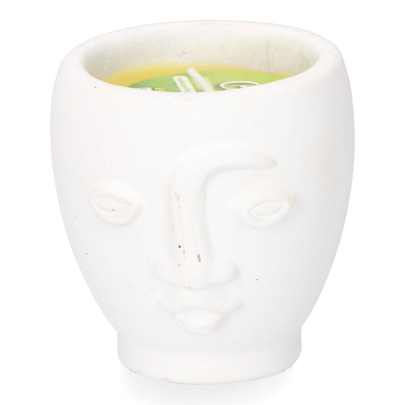 Terracotta Citronella Candle "Faces" Assorted Colors