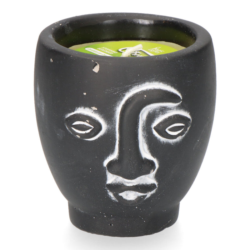 Terracotta Citronella Candle "Faces" Assorted Colors