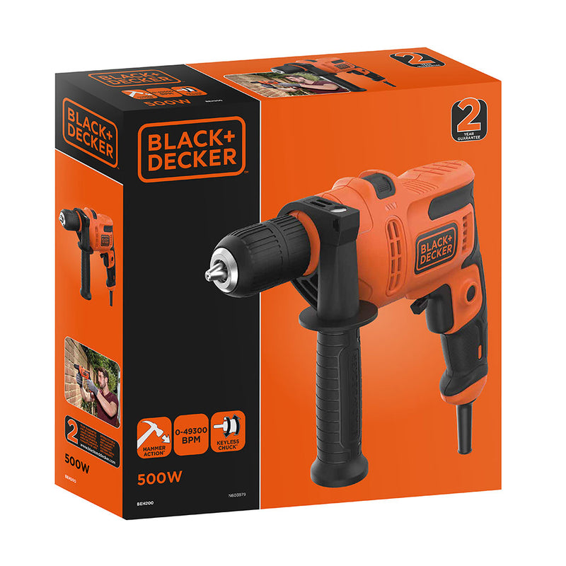 Taladro Percutor 500W Beh200-Qs Black+Decker