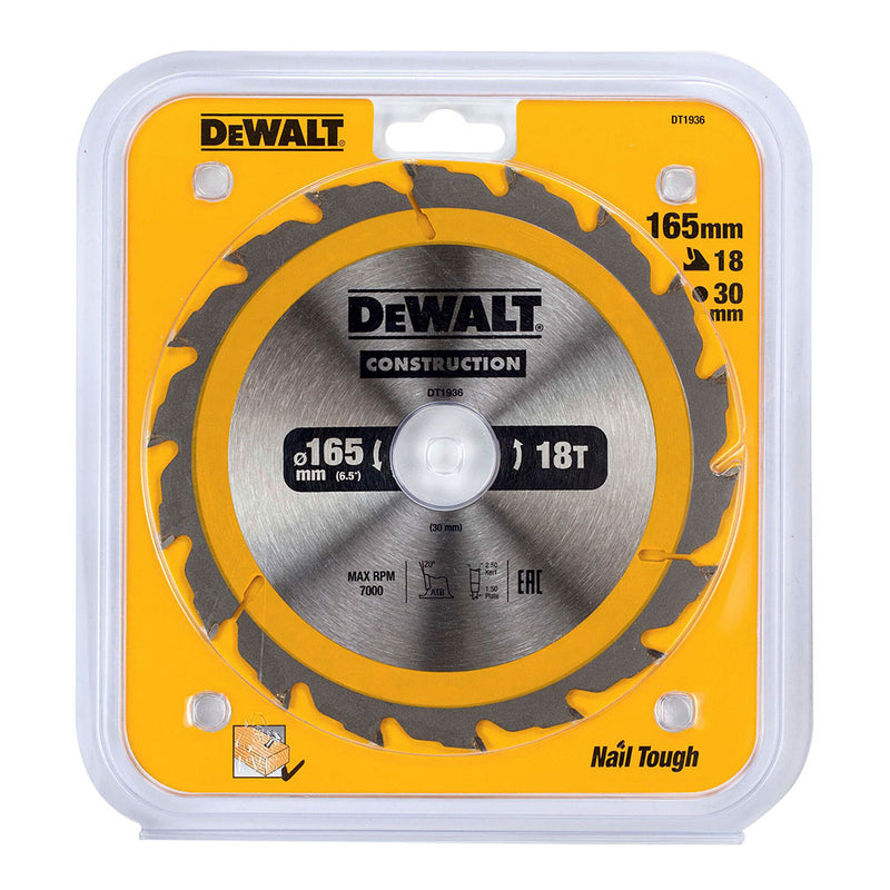 Construction Cutting Disc Ø165X30Mm 18T (Ac) Dt1936-Qz Dewalt