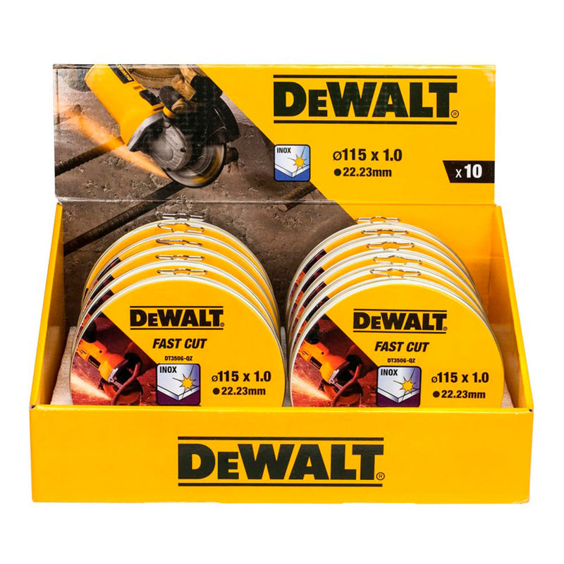 Set De 10 Discos De Corte Para Acero Inoxidable Ø115X1X22,23Mm Dt3506-Qz Dewalt