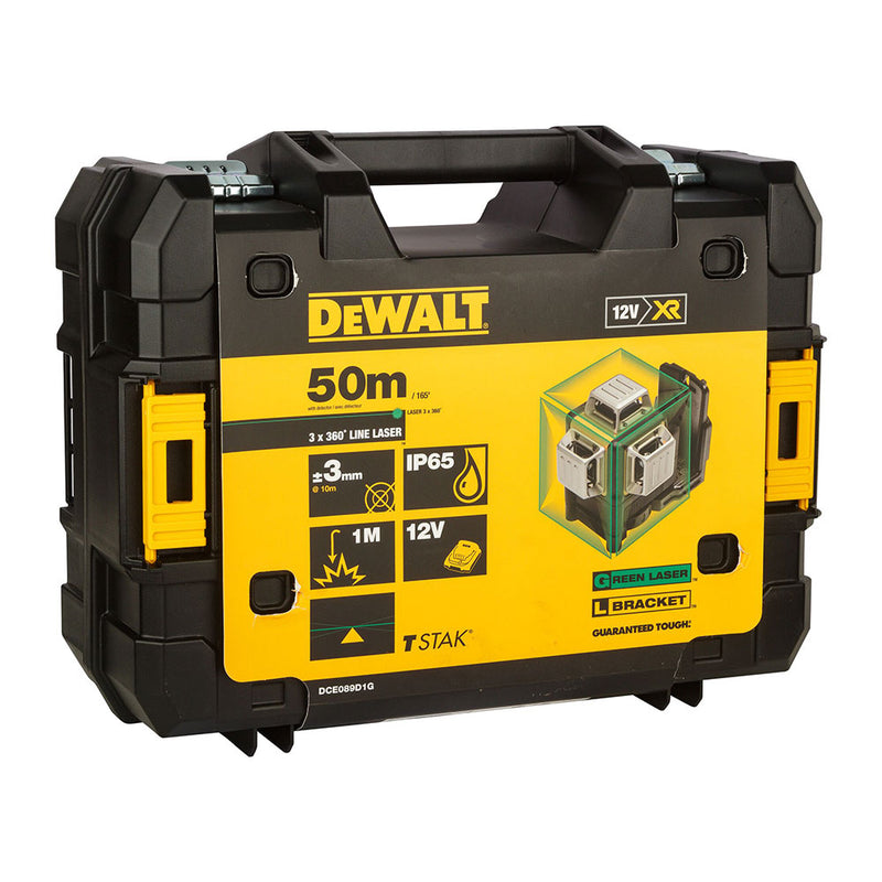 S,Of, Nivel Láser Autonivelante Verde De 3 Líneas 360° Xr 12V Con Batería Li-Ion 2Ah Dce089D1G-Qw Dewalt