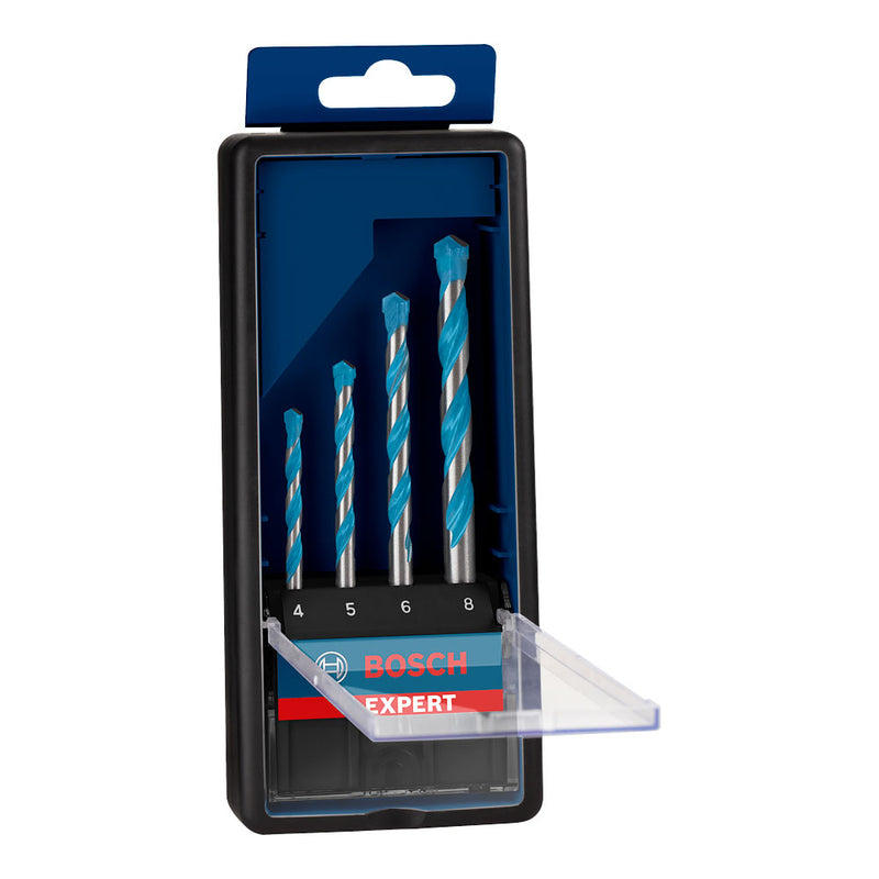 Set of 4 Expert Cyl-9 Multiconstruction Drill Bits: Robustline Set Measurements 4, 5, 6, 8mm 2608900645 Bosch