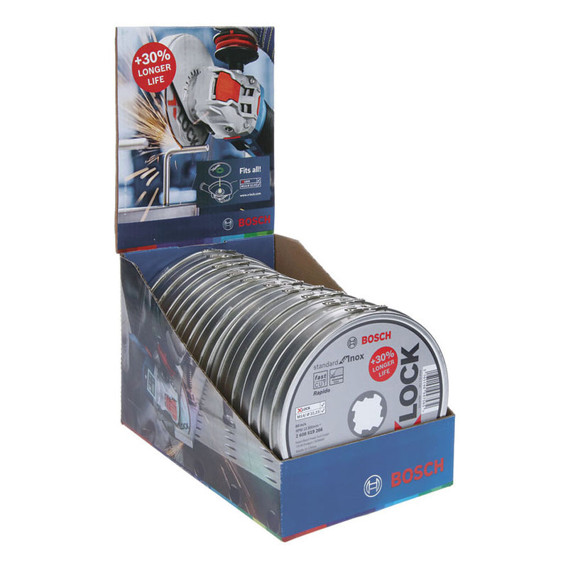 Can With 10 X-Lock Standard For Inox Cutting Discs (Straight) Measurements: Ø115X1Mm 2608619266 Bosch