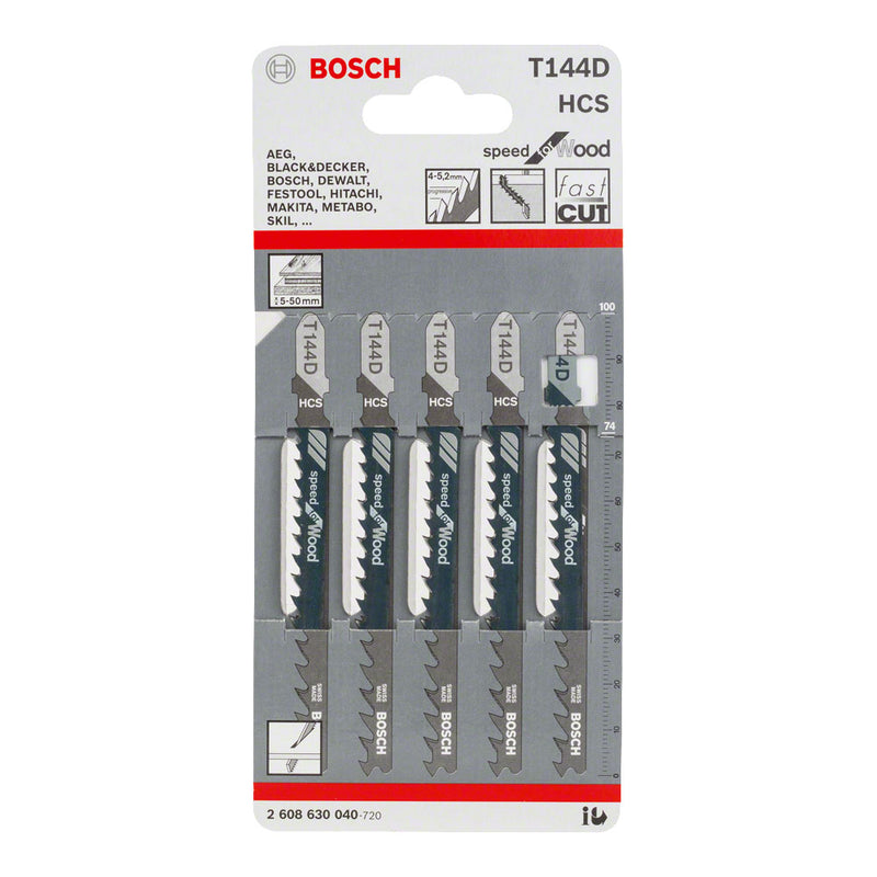 Set De 5 Hojas De Sierra T 144 D: Speed Wood 2608630040 Bosch