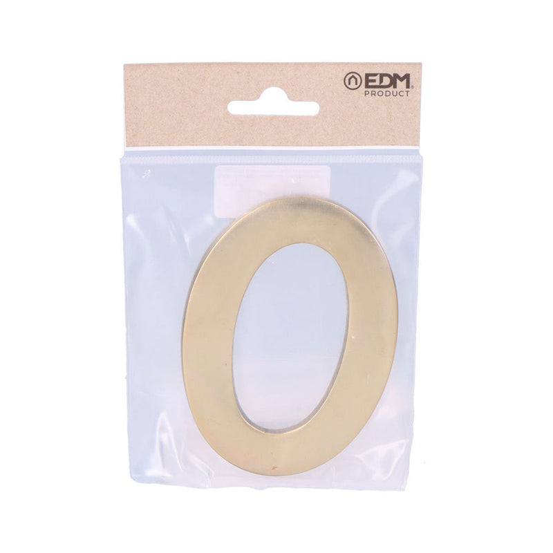 Number 0 Polished Brass 10cm Invisible Fixing Edm