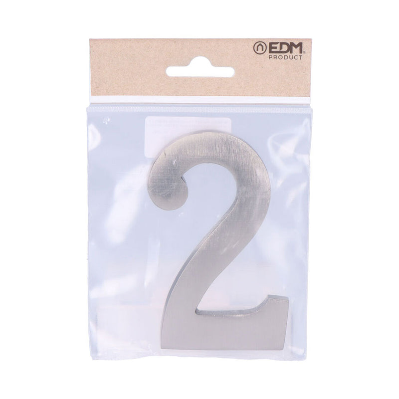 Number 2 Matte Nickel 10cm Invisible Fixing Edm