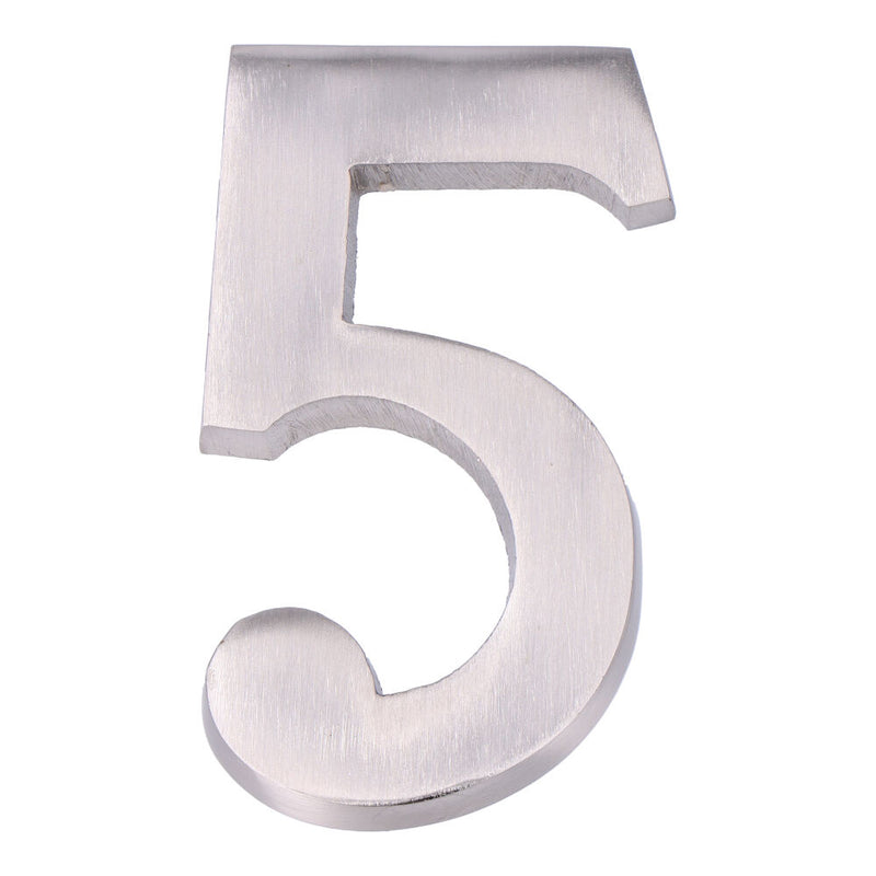 Number 5 Matte Nickel 10cm Invisible Fixing Edm