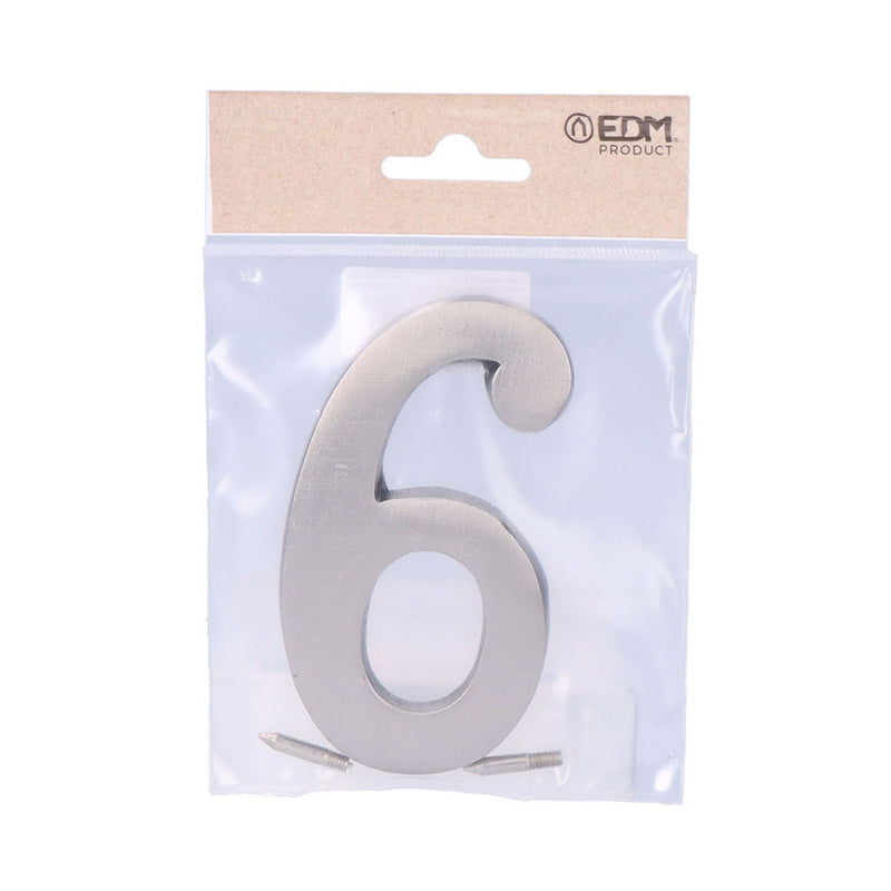 Number 6 Matte Nickel 10cm Invisible Fixing Edm