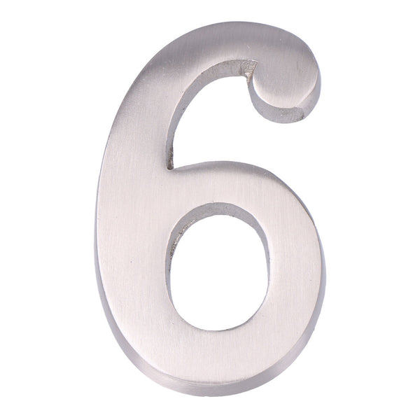 Number 6 Matte Nickel 10cm Invisible Fixing Edm