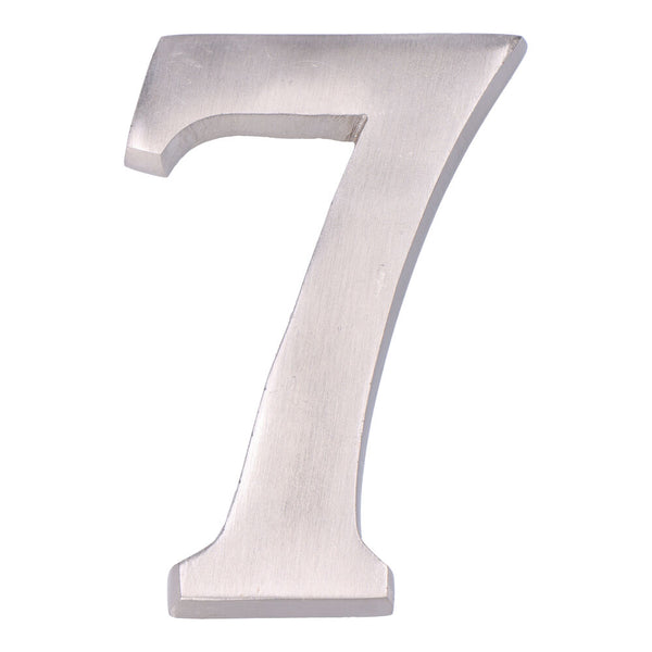 Number 7 Matte Nickel 10cm Invisible Fixing Edm