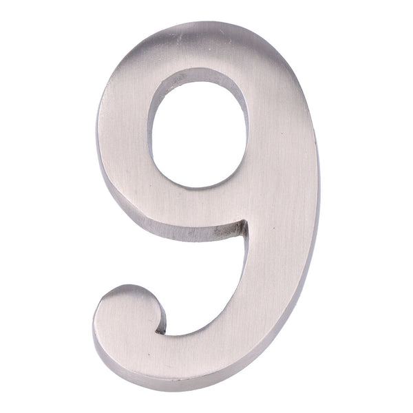 Number 9 Matte Nickel 10cm Invisible Fixing Edm