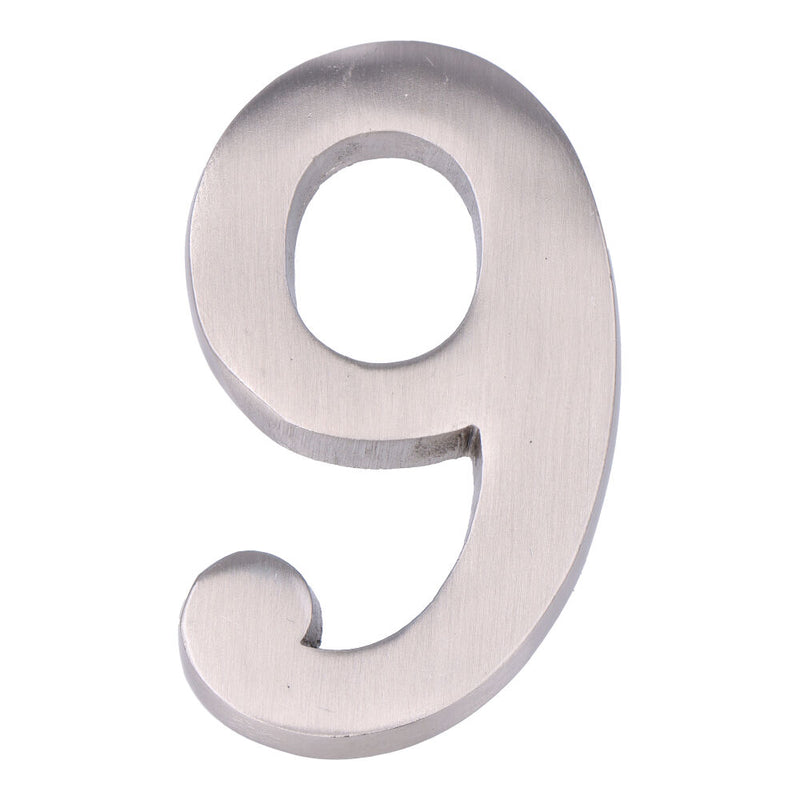 Number 9 Matte Nickel 10cm Invisible Fixing Edm