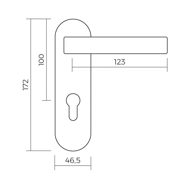 Manivela De Nylon Para Puertas Cortafuegos 172X46, 5Mm Edm