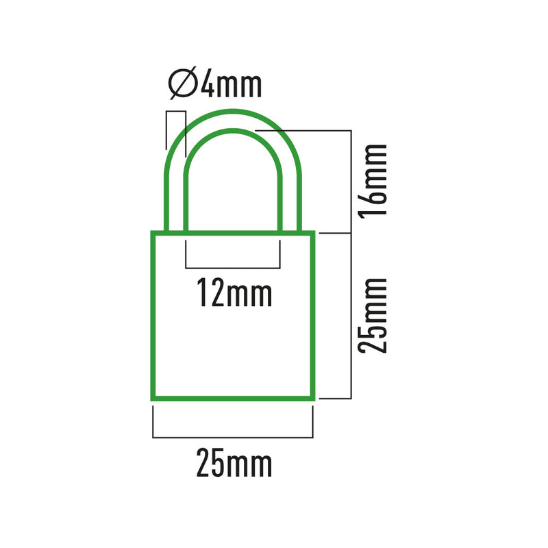 Candado De Laton Arco Normal 25X15Mm Blister Edm