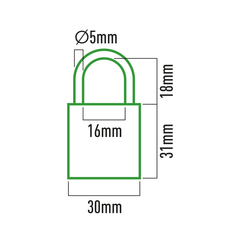 Candado De Laton Arco Normal 30X17Mm Blister Edm