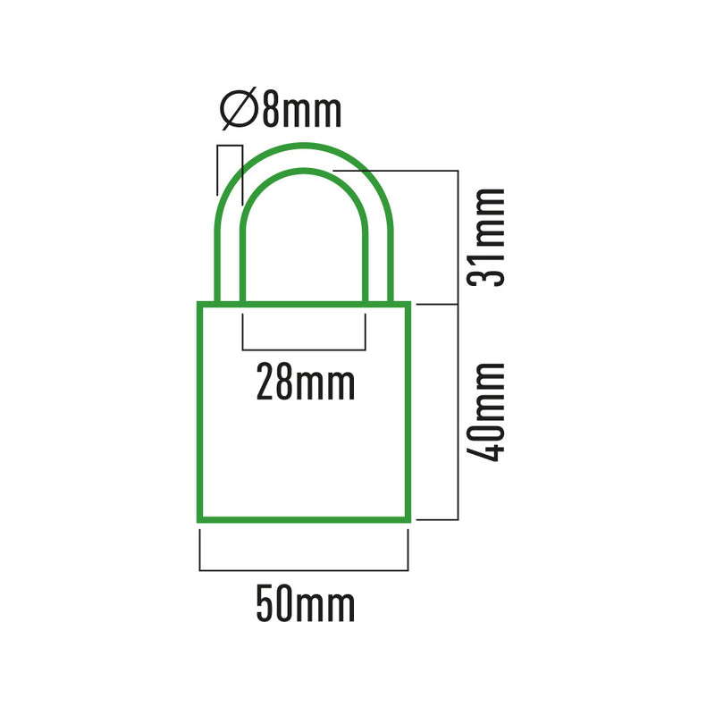 Candado De Laton Arco Normal 50X30Mm Blister Edm