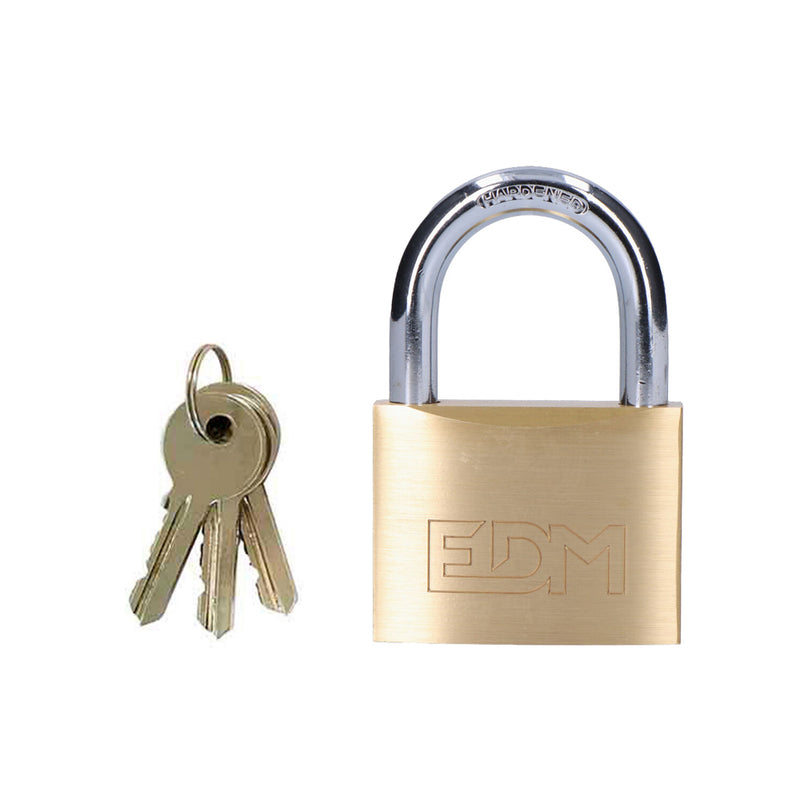 Brass Padlock Normal Bow 70x36.5mm Blister Edm