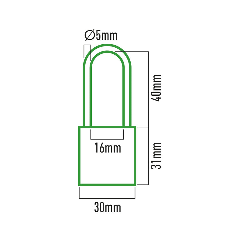 Candado Laton Arco Largo 30X60Mm Blister Edm