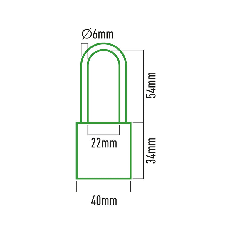 Candado Laton Arco Largo 40X65Mm Blister Edm