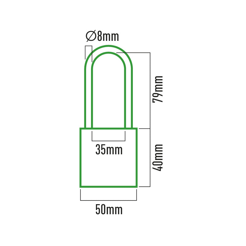 Candado Laton Arco Largo 50X80Mm Blister Edm