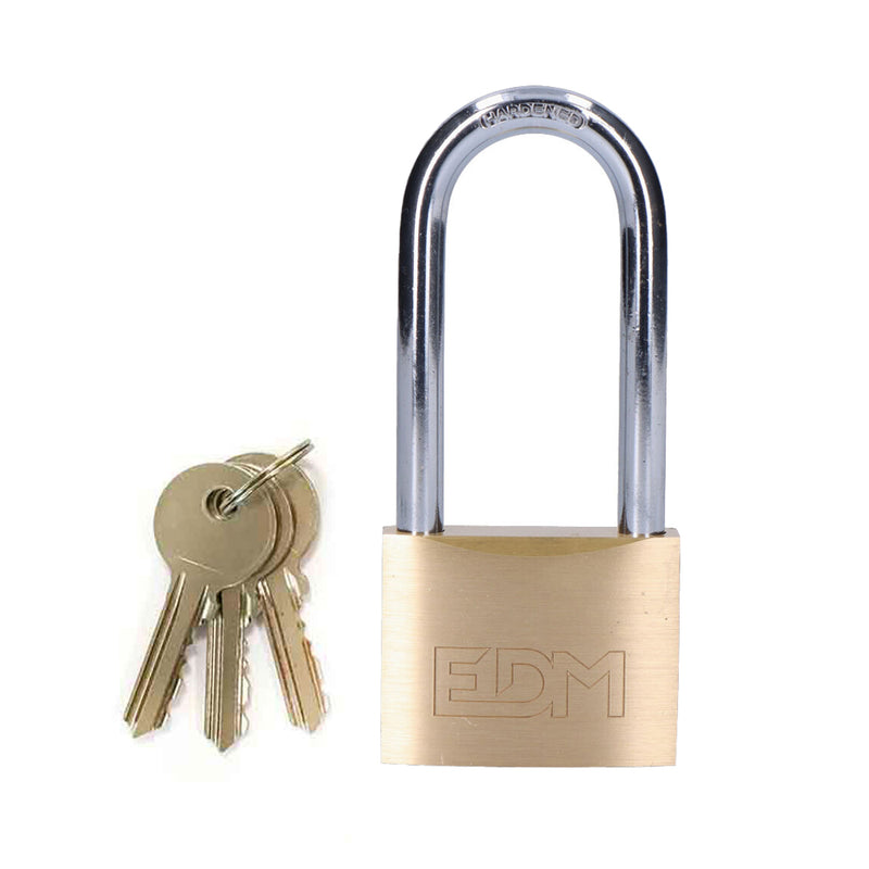 Long Arc Brass Padlock 60X90Mm Blister Edm