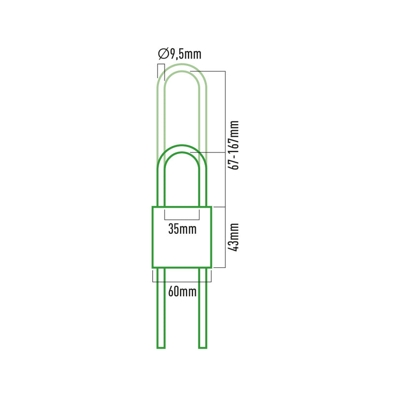 Candado De Laton Arco Regulable 60Mm Apertura 60-160Mm Blister Edm